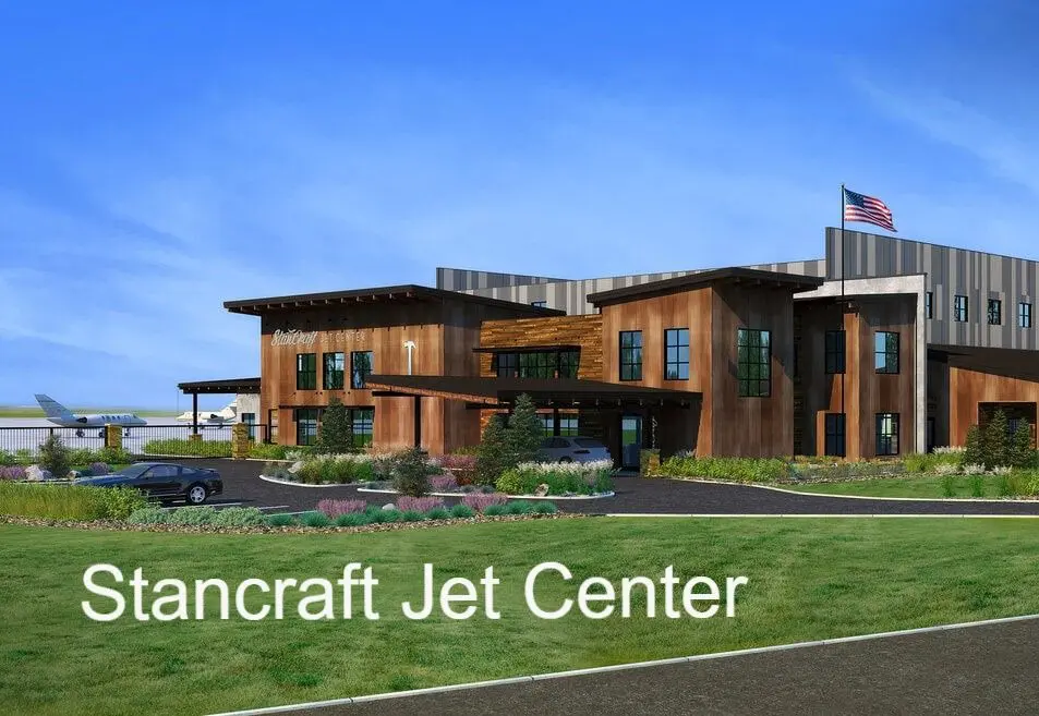Modern building with "Stancraft Jet Center" text.