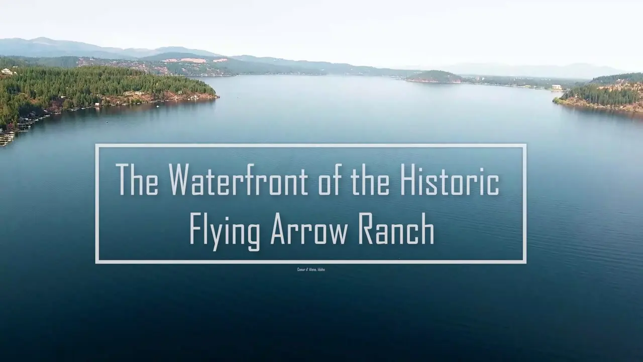 Aerial view of Flying Arrow Ranch waterfront