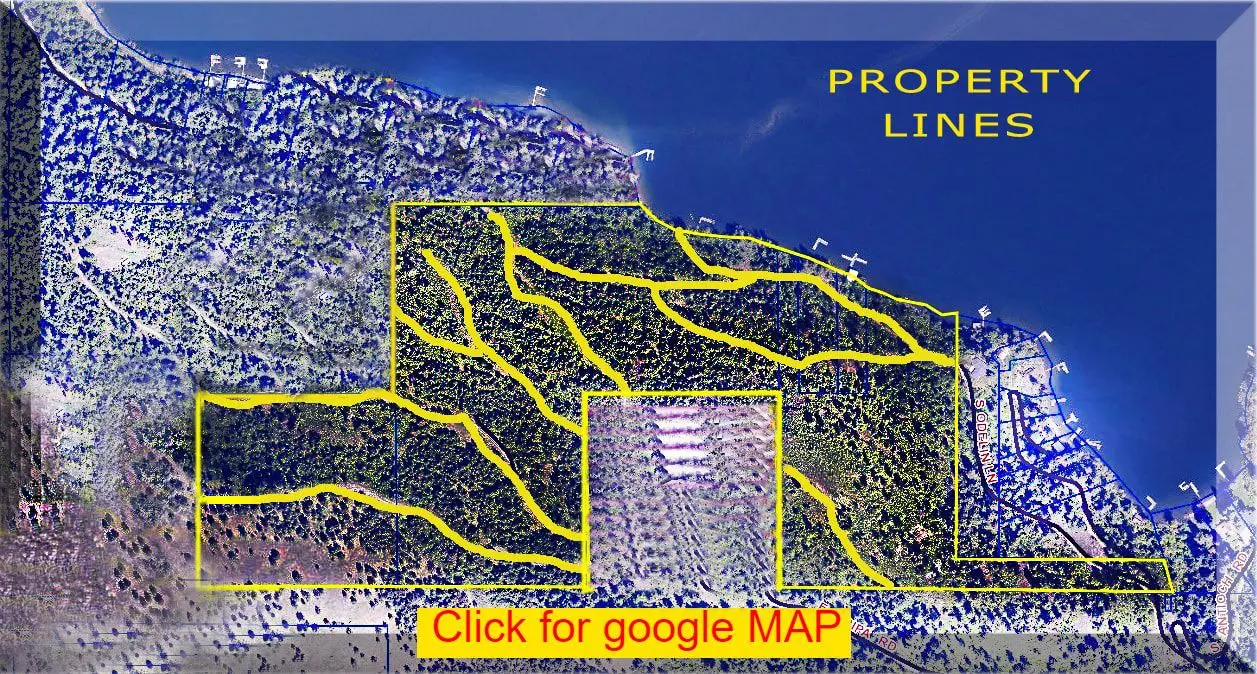 Aerial view of property boundaries map.