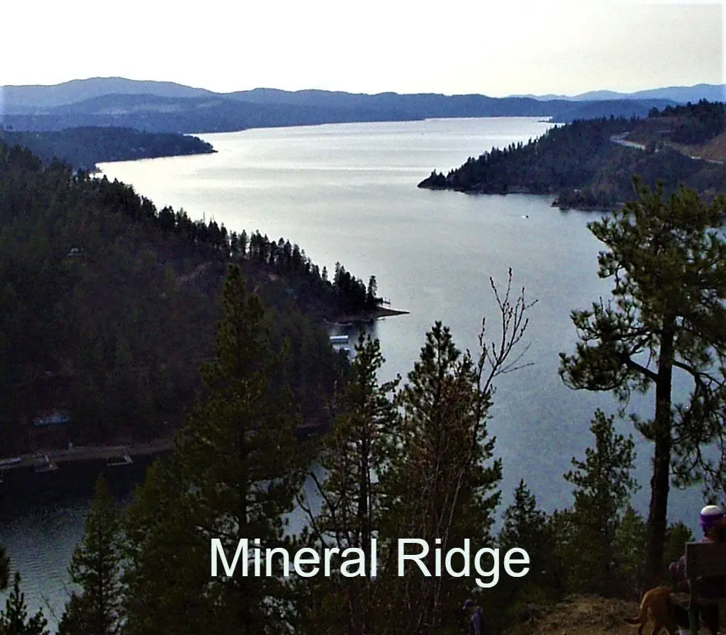 Scenic view of Mineral Ridge and lake.