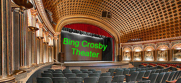 Bing Crosby Theater interior with empty seats.