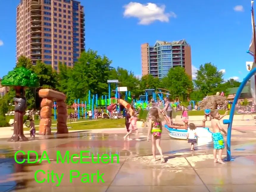 Children playing at McEuen City Park splashpad